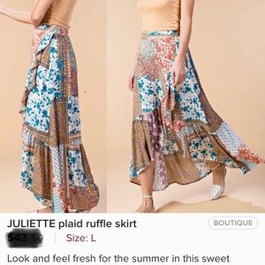 Juliette Plaid Ruffle Skirt Size L
